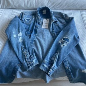 Ripped Denim Shirt | NWT